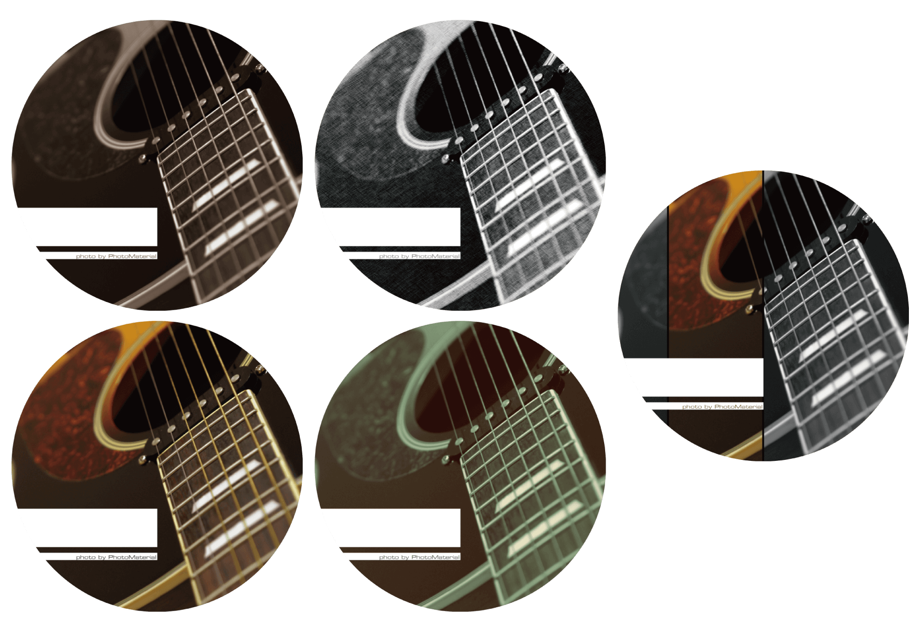 ギター：盤面ラベル印刷用テンプレート画像